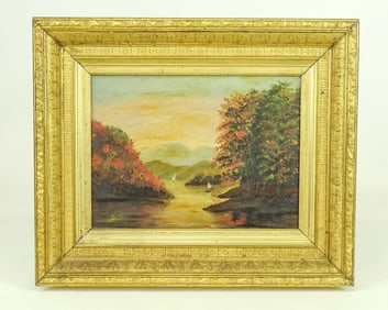 Painting: 19th c. River Landscape