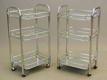 Pair Metal Rolling Stands