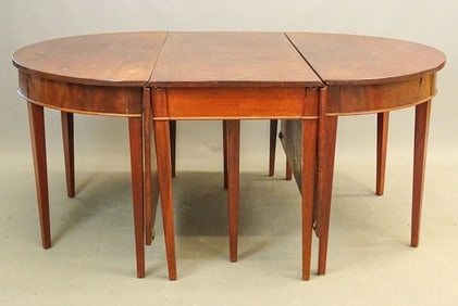 19th c. Three Part Mahogany Dining Table