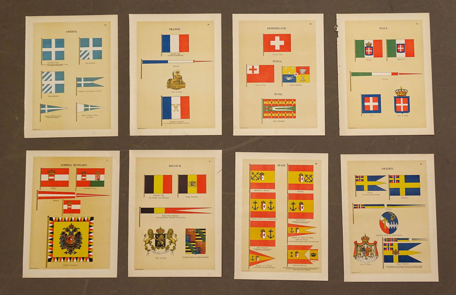 Ship Flags of Europe Antique Print Set (8) (1 of 10)