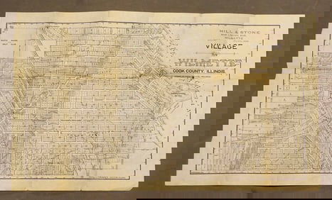 Wilmette Chicago Suburb Antique Map