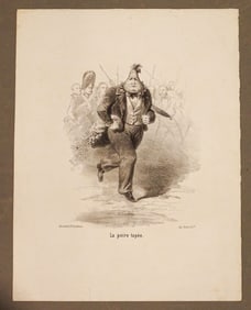 French Caricature Pear-Head Man