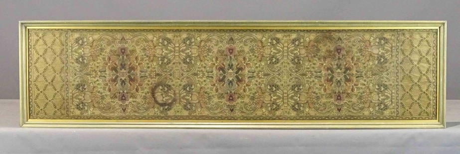 Framed Textile: Framed textile. 13 1/2" x 53 3/4".