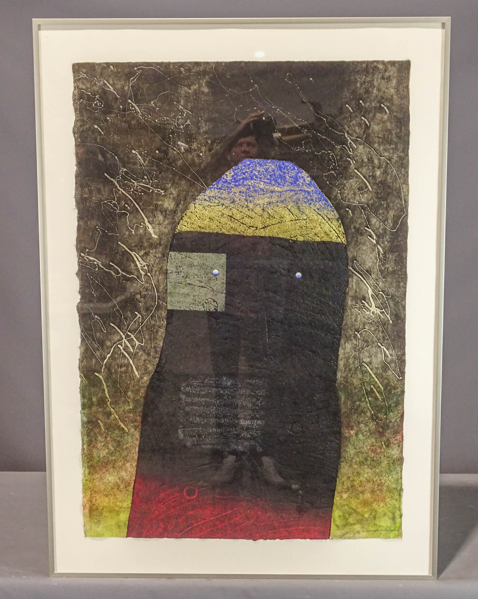 Yoshikatsue Tamekane (Japanese b. 1959): Yoshikatsue Tamekane (Japanese b. 1959), woodblock. Signed. 40 1/2" x 27". #7/25. Overall 47" x 33 1/2". Comes with book and gallery info.