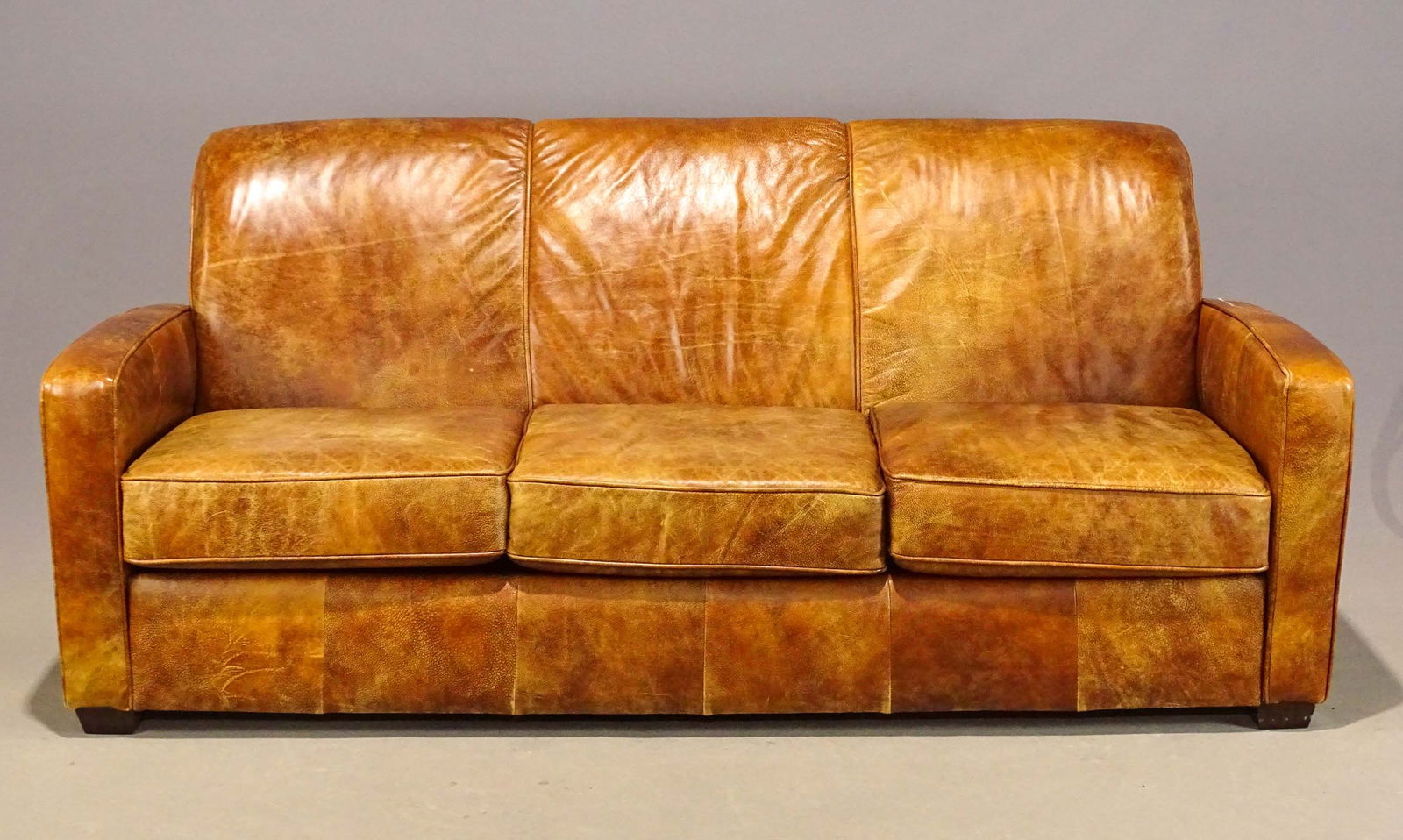 Leather Sofa: Leather sofa. 80" x 32" x 34" Ht..