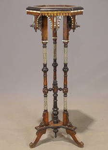 Moorish Pedestal: Moorish pedestal. 18" x 16" x 49" Ht..