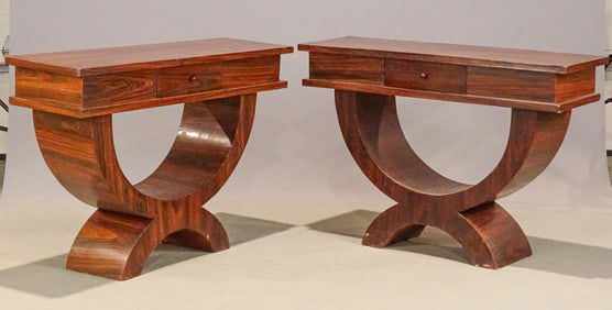 Pair Rosewood Modern Design Tables
