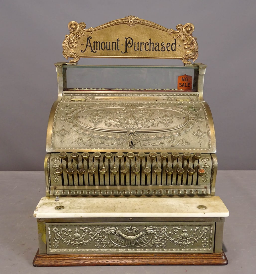 Ncr Model 2114 1906 Digital Brass Cash Register