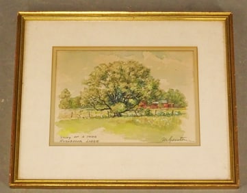 Watercolor "Study of a Tree Rushbrook Lodge"