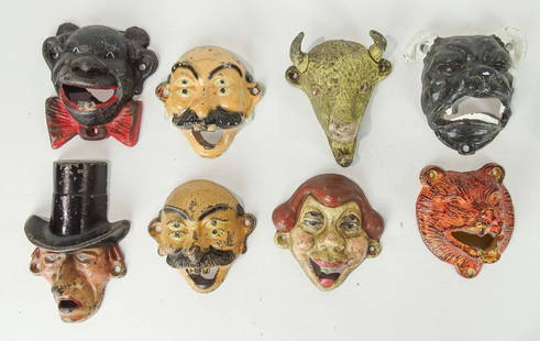 Iron Figural Bottle Openers: Lot (8) early figural iron bottle openers.