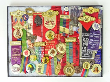 Improved Order of Red Men Pins and Ribbons