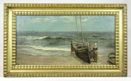 Painting: Seascape signed J.G. Frisch