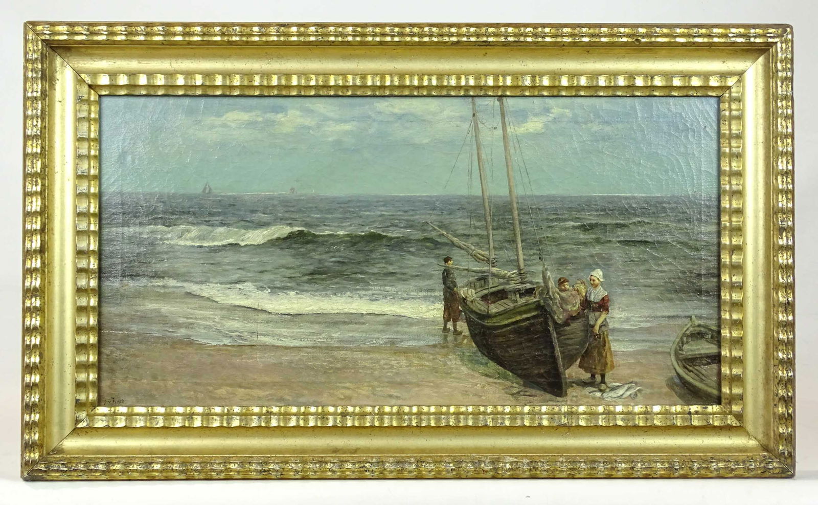 Painting: Seascape signed J.G. Frisch (1 of 8)