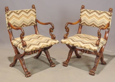 Pair Continental Armchairs