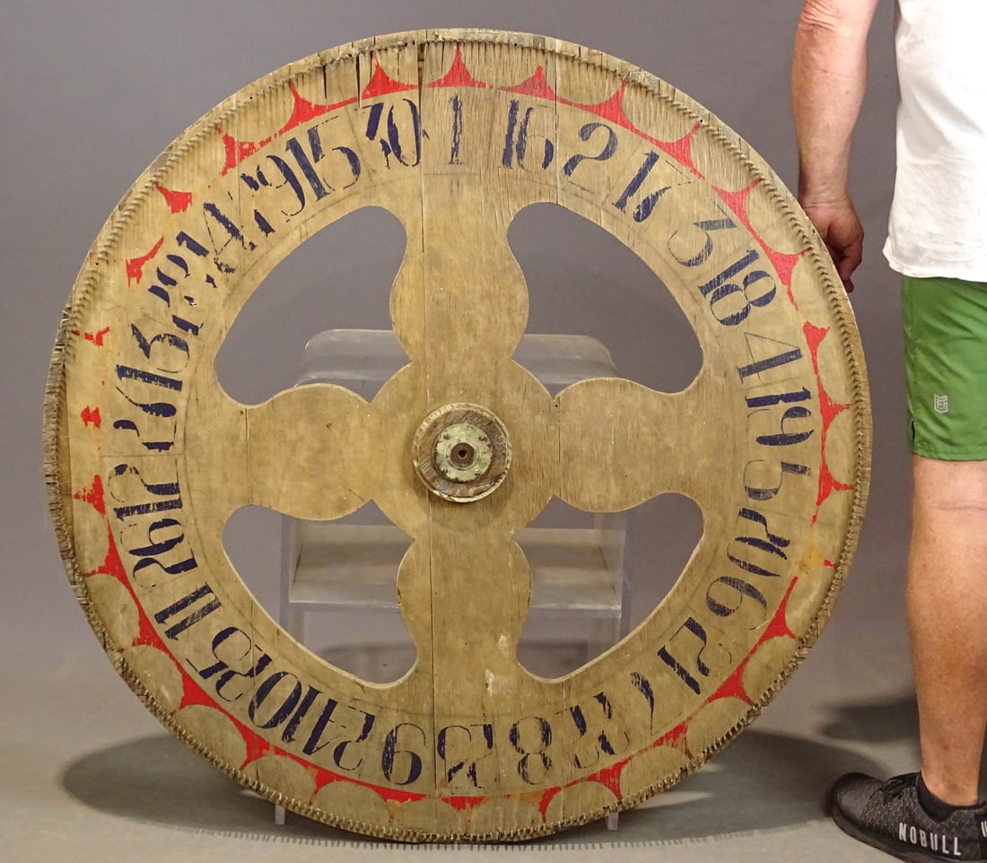 Carnival Game Wheel: Carnival game wheel. 41 1/2" D..