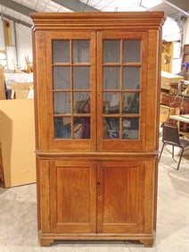 19th c. Walnut Corner Cupboard