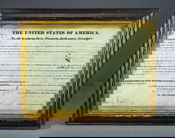 Van Buren Signed Land Grant