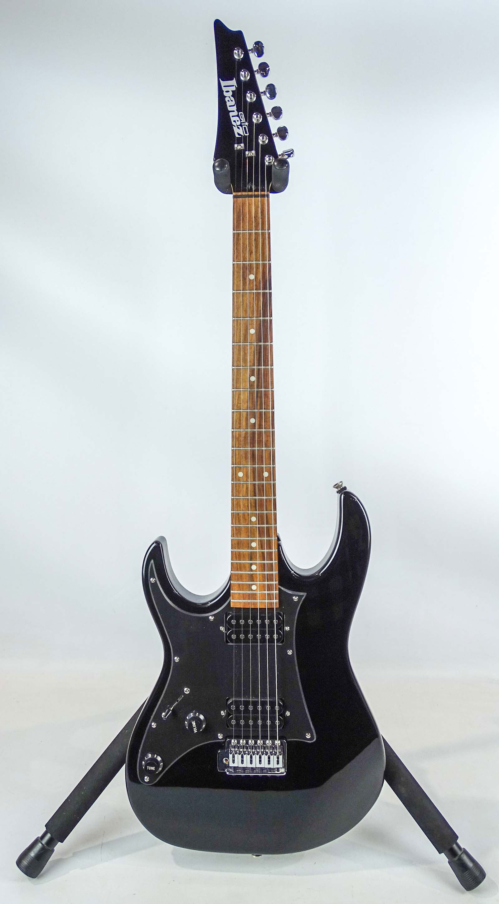 Ibanez Guitar: Ibanez GXR 20LH "leftie" electric guitar. Serial #I00031177. Comes with gig bag.