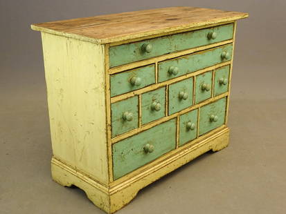 Canadian Apothecary Cabinet: Canadian painted apothecary cabinet. 40 1/2" x 18" x 31" Ht..