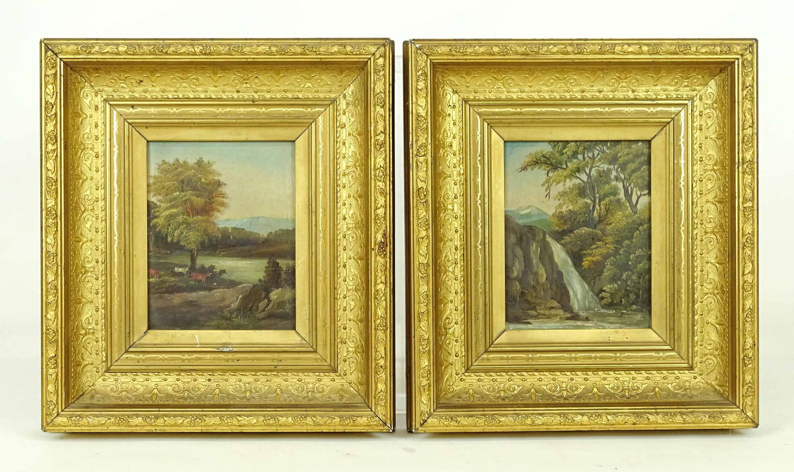 Pair 19th c. River Landscape Paintings (1 of 15)