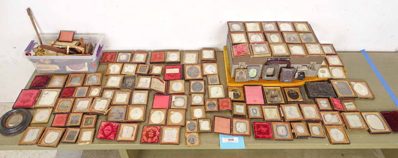 Large Photograph Lot: Large lot of early photographs in cases. Ambrotypes, Daguerreotypes etc..