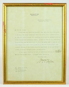 William Howard Taft Signed Letter