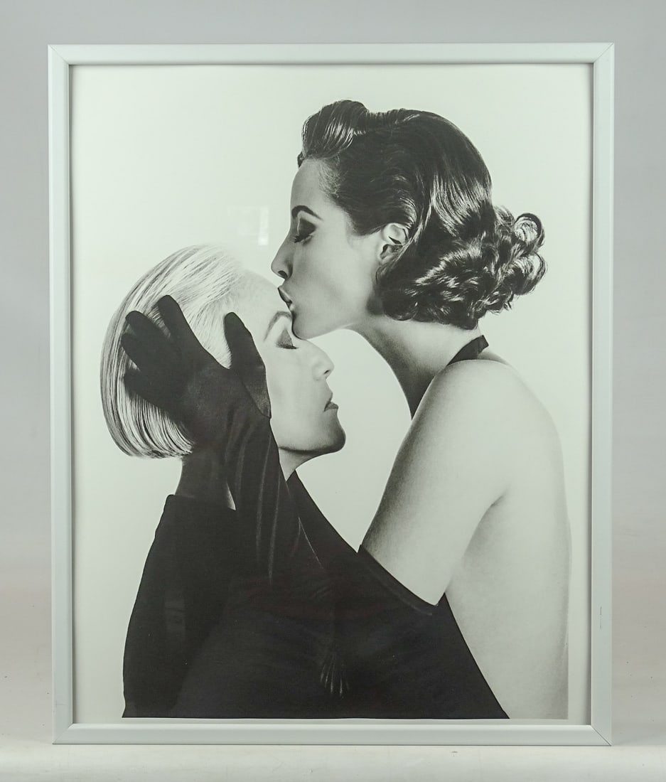 Photograph of Poly Mellen: Original photograph of the late Poly Mellen. Fashion editor for Voge and Fashion model Christy Turlington used in a Michael Kors advertising in 1991. Frame 20 1/4" x 16 1/4".
