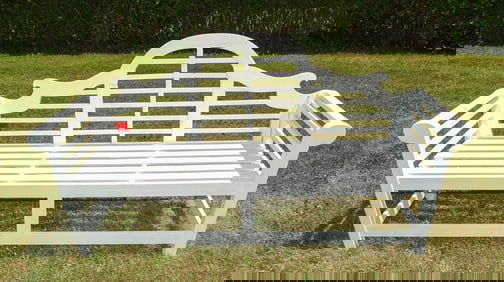 White Garden Bench