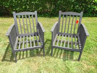 Pair of Black Wooden Chairs