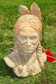 Clay Native American Bust