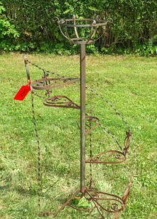 Metal Plant Stand: Metal spiral plant stand. 52" Ht., 24" W..