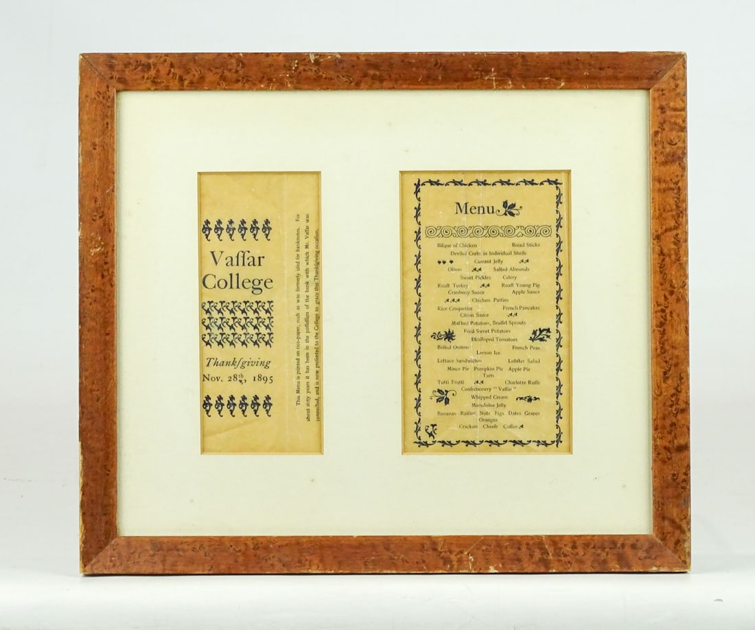 1895 Vassar College Menu (1 of 6)
