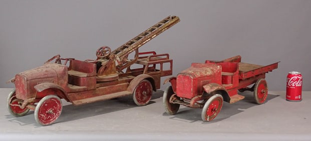 Pair Steel Toy Trucks