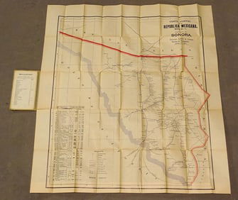 Sonora Mexico Pocket Map 1901