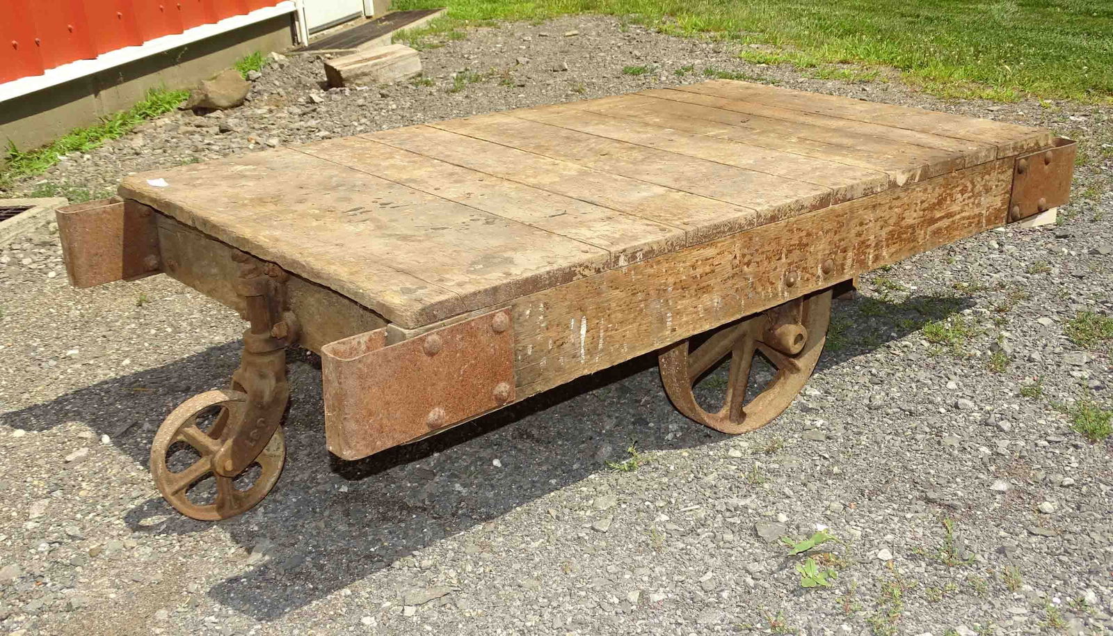 Factory Cart: Factory cart. 27" x 54" x 14" Ht..