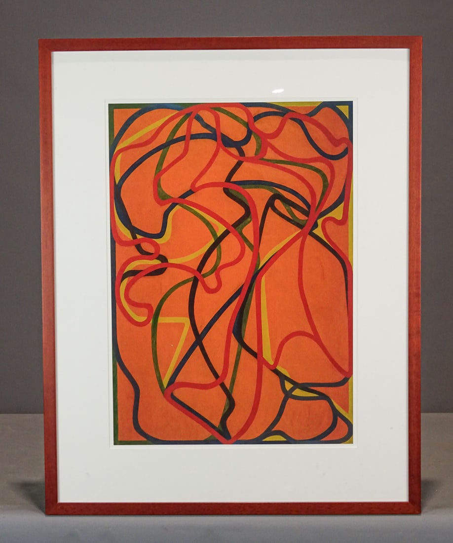 Framed Print: Print "Red Rock 1" by Brice Marden. Frame 29 1/4" x 23"