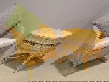 Wicker Armchair with Table