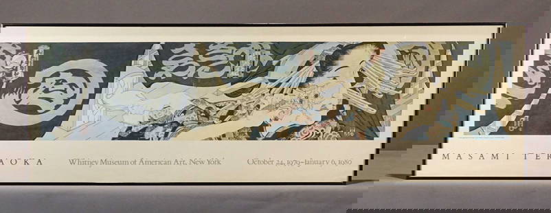 Museum Poster: Museum poster, 1979-1980 Whitney Museum "Masami Teraoka". Frame 18" x 56 1/4"