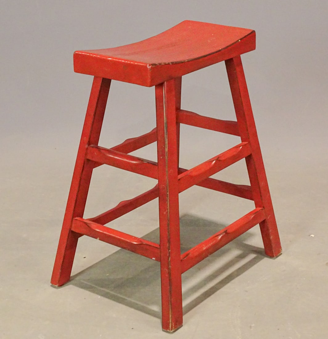 Asian Saddle Stool: Asian saddle stool. 18" x 9" x 25" Ht..