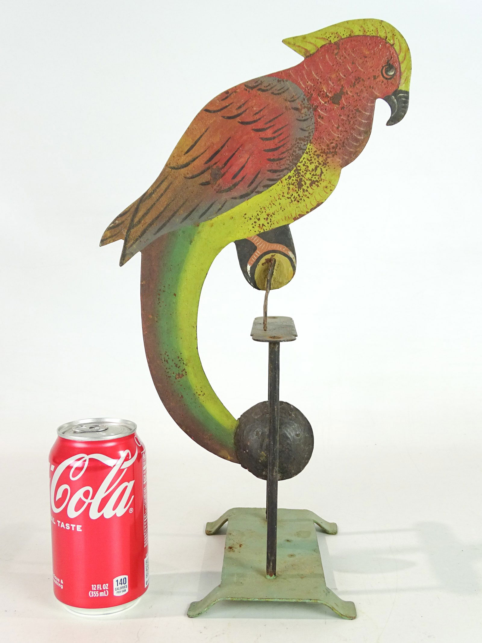 Parrot Balance Toy: Metal Parrot balance toy. 16" Ht..