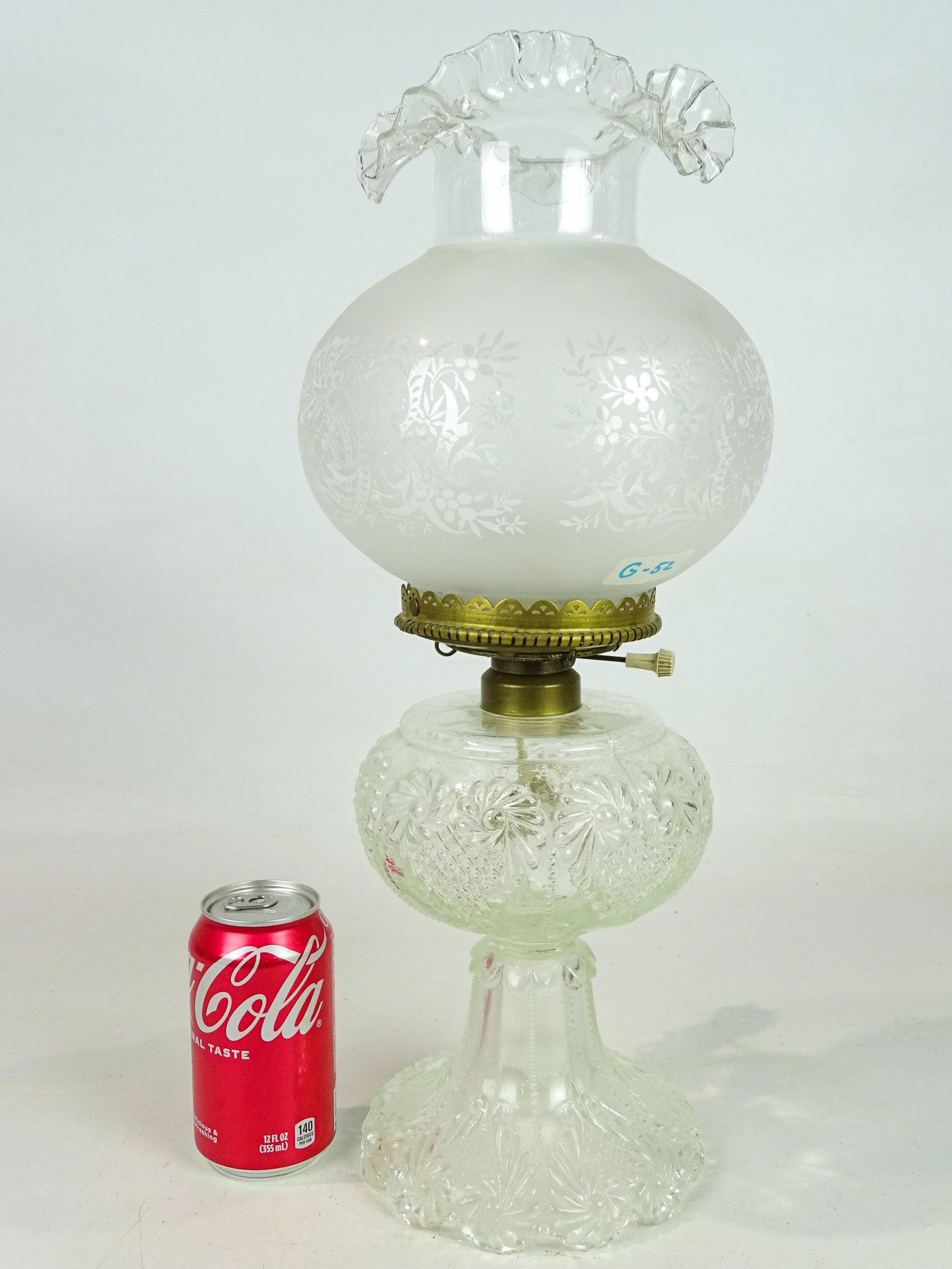 Oil Lamp: Oil lamp. Electrified. 18 1/2" Ht..