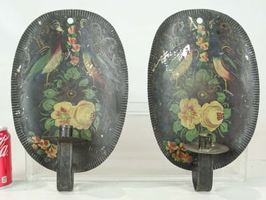 Pair Tin Sconces