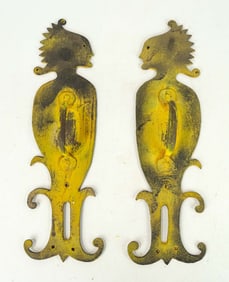 Pair Native American Iron Door Handles