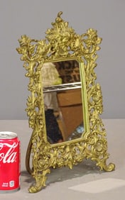 Ornate Brass Dresser Mirror