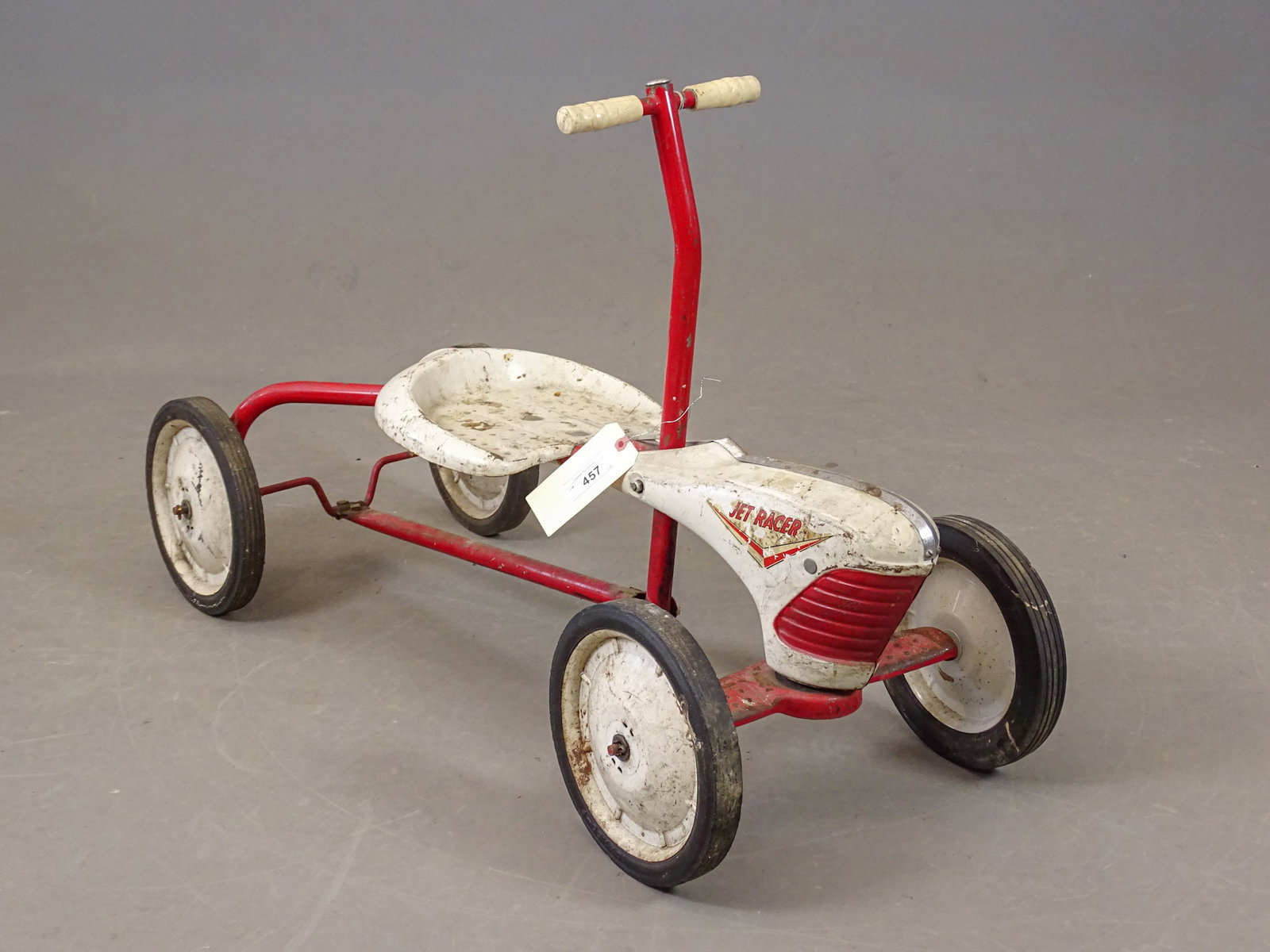 Vintage Jet Racer Child's Four Wheeler: Vintage Jet Racer four wheeler. Barn find condition. 40" L.. Meltz Collection Columbia County New York.