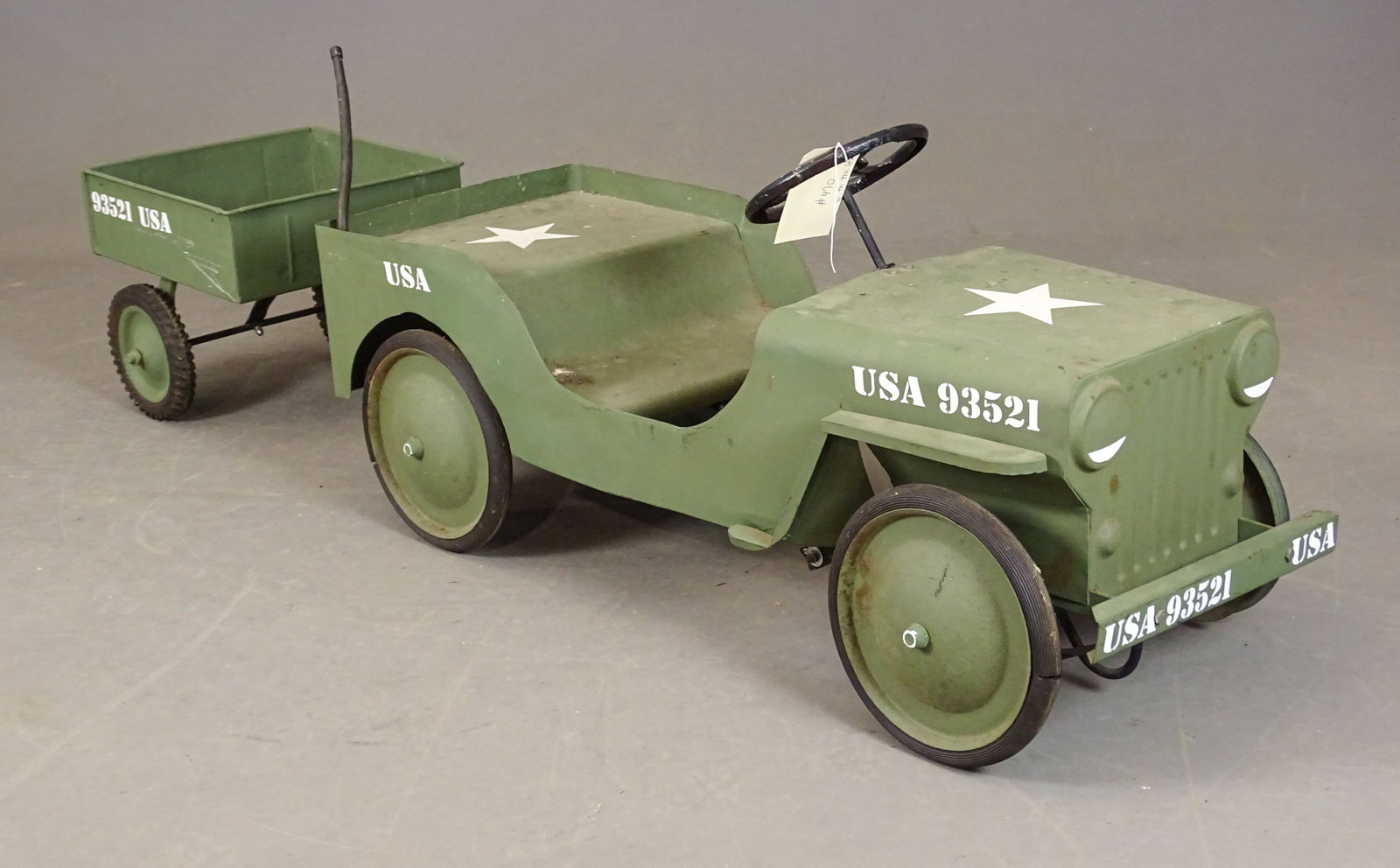 Military Jeep with Trailer Pedal Car (1 of 8)