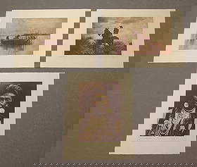 Edward Curtis Archival Prints: Lot (3) Edward Curtis archival prints. Purchased from Christopher Cardoza Fine Art. (3) including: "The Rush Gatherer" (17 1/2" x 22 1/2"), "The Scout-Apache" (17 1/2" x 22 1/2"), "Chief Joseph-Nez Pe