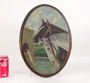 Early Painting of Horses on Panel