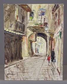 Painting: Continental Street Scene