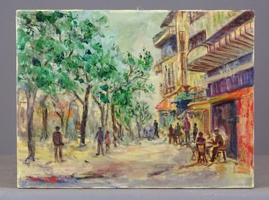 Painting: Street Scene Signed Rubi Roth